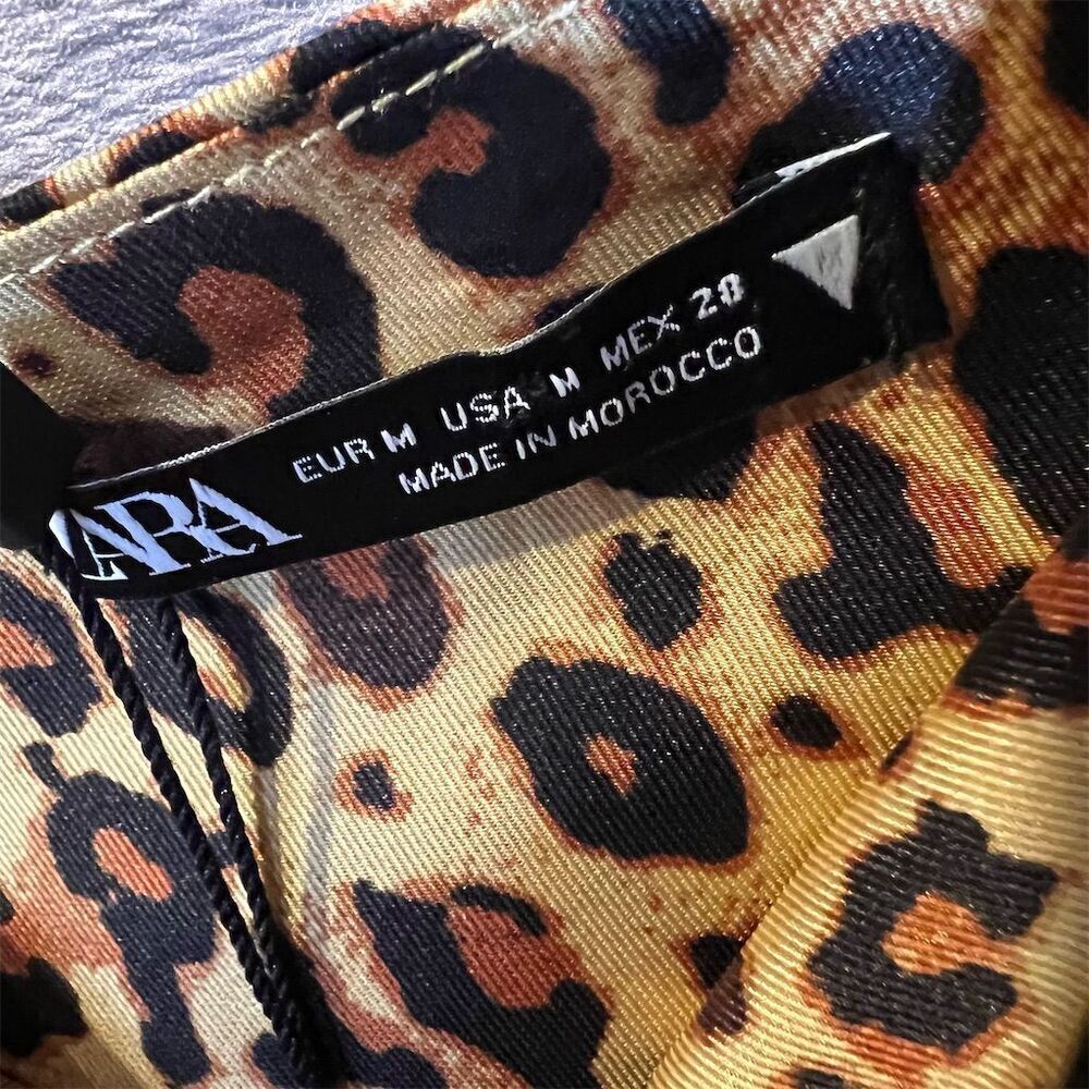 NWT Zara Leopard Print Cami Top Women’s Size M Y2K Gold Chain Adjustable Straps - Picture 4 of 8